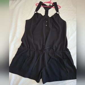 Guess Girls' Black Sleeveless Romper Shorts Size XL